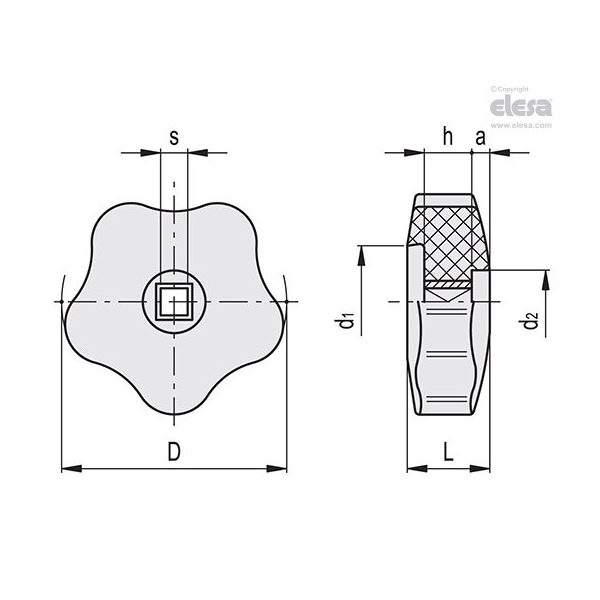 Shortened Lobe Knobs, VCR.192/60-8x8